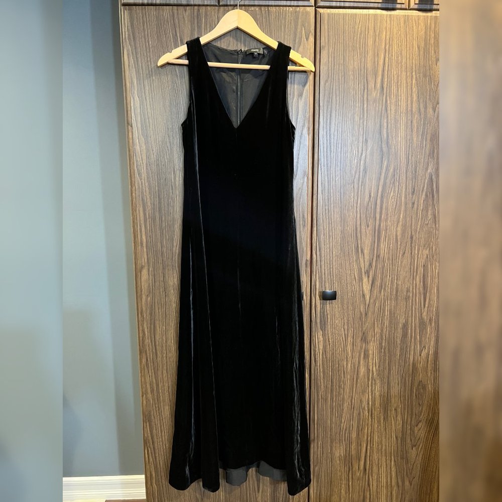Theory Black Velvet Maxi Dress - Size 2